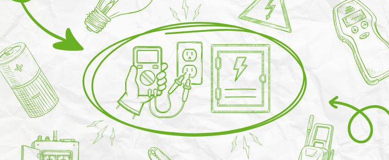 Sammlung Icons zur Elektroprüfung